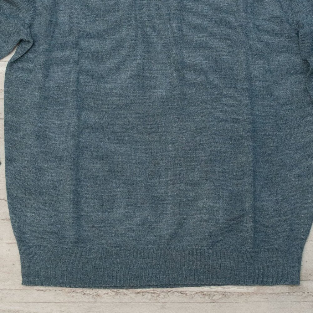 NWT J. Crew Merino Wool Blend Sweater Polo Heathered Evening Storm size M - Picture 5 of 11